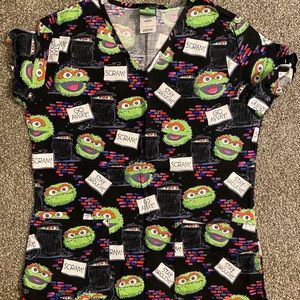 Sesame Street-Oscar the Grouch Scrub Top